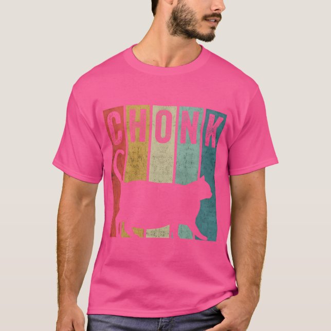 T-shirt Ami Chonk Distressed Style Chat Gras Mème 70S 80S (Devant)