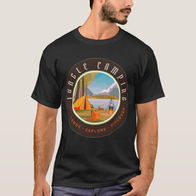 T-shirt ami de camping en jungle (Devant)