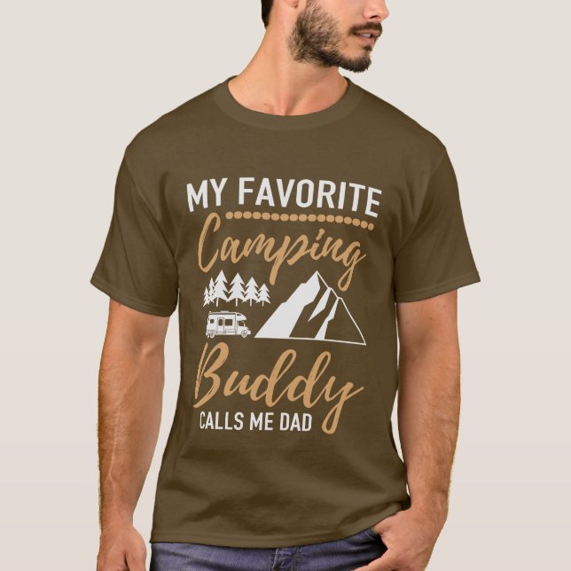 T-shirt ami de camping préféré papa (Devant)
