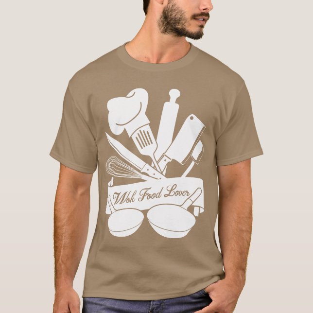 T-shirt ami de la nourriture au wok (Devant)