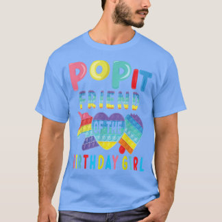 T-shirt ami de l'anniversaire fille Pop It Unicorn Birthda