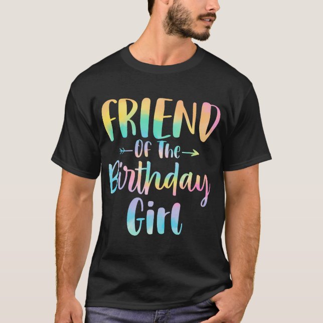T-shirt Ami De L'Anniversaire Fille Tie Dye Fille Naissanc (Devant)