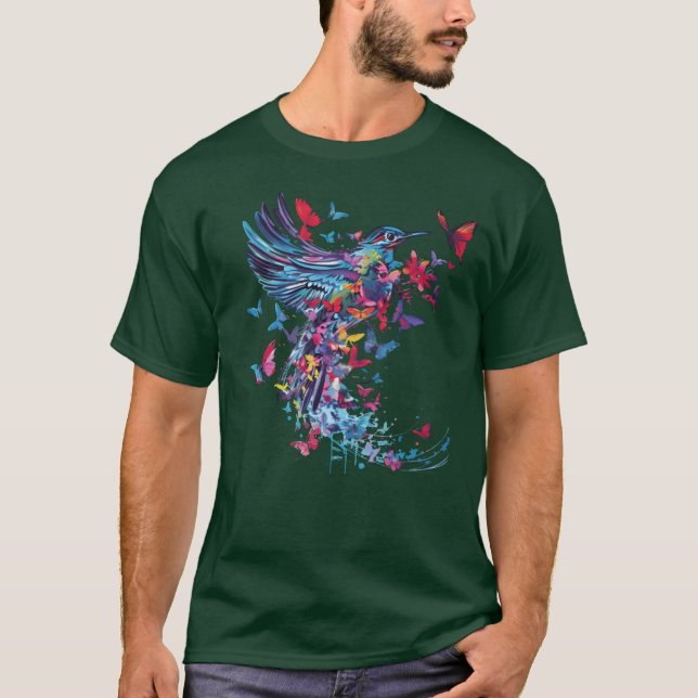 T-shirt Ami d'oiseaux coloré (Devant)
