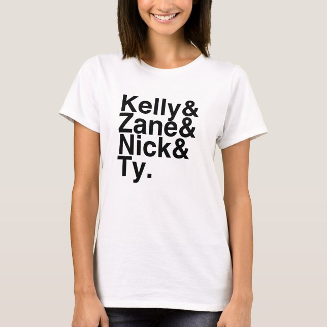 T-shirt Ami Kelly, Zane, Nick, Ty de livre (Devant)