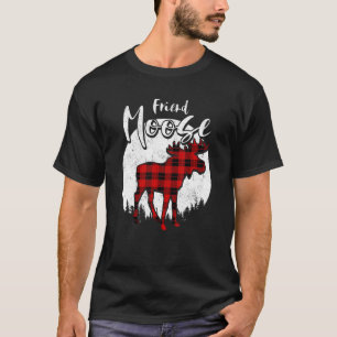 T-shirt Ami Moose Red Plaid Buffalo Correspondant Famille 