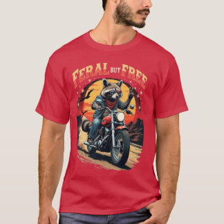 T-shirt ami motard au raton laveur sauvage mais libre