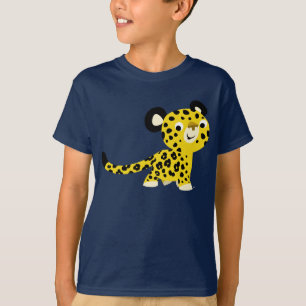 T-shirt amical d'enfants de léopard de bande