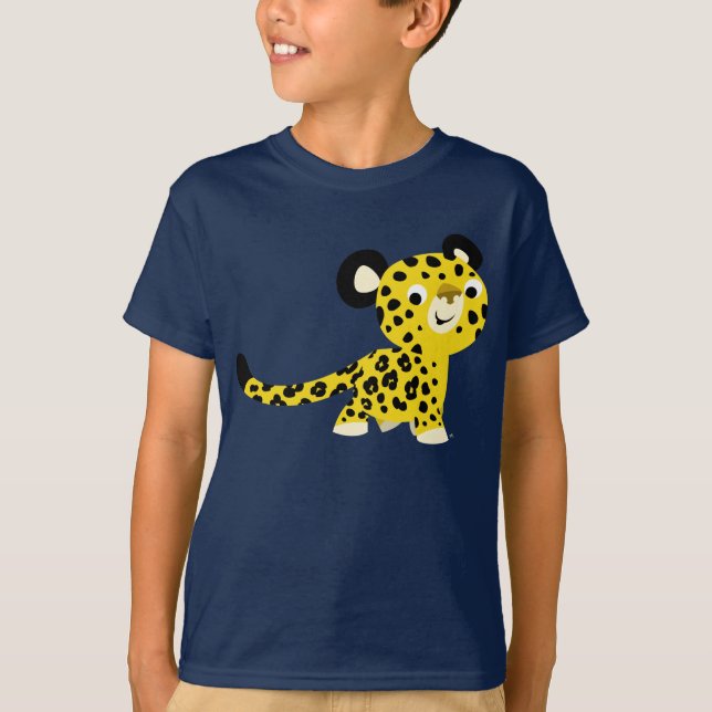 T-shirt amical d'enfants de léopard de bande (Devant)