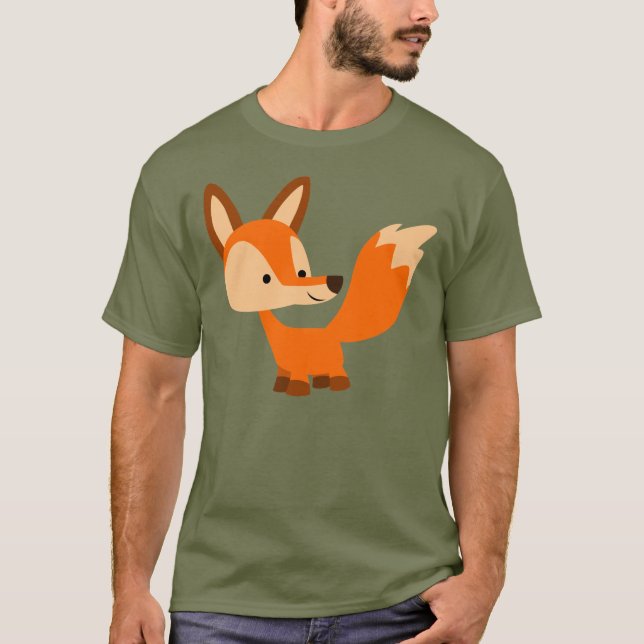 T-shirt amical mignon de Fox de bande dessinée (Devant)