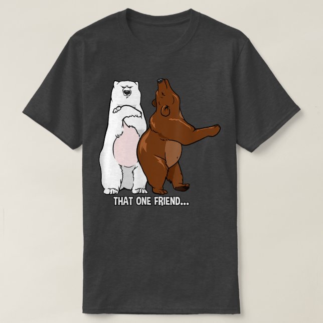 T-shirt Amies amusantes de l'ours (Design devant)