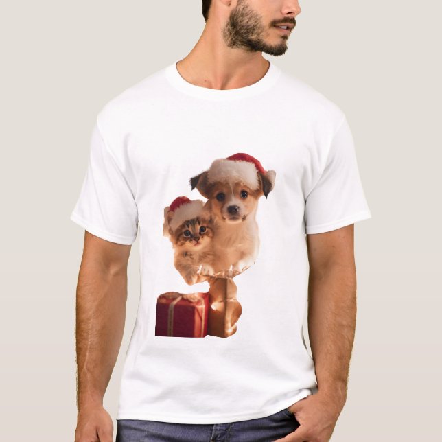 T-shirt Amis à Fourrure Festive (Devant)