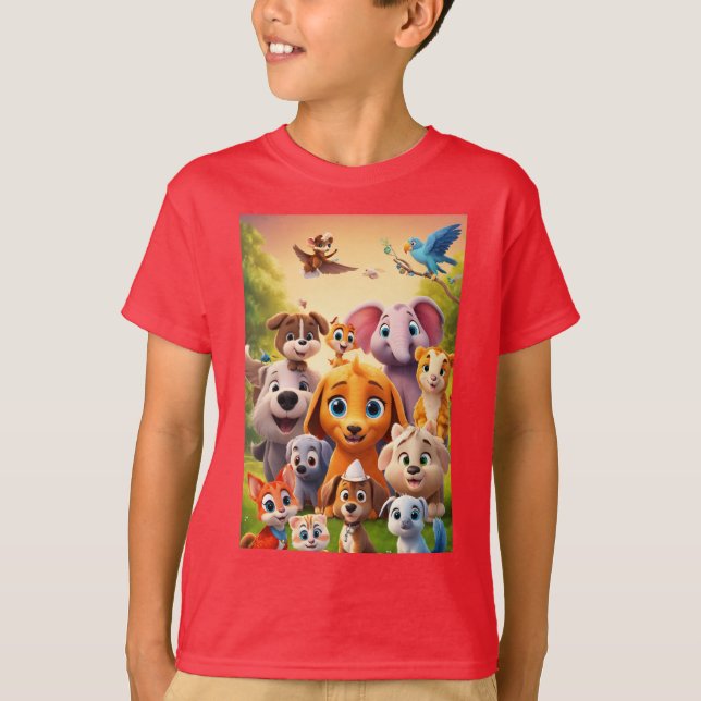 T-shirt Amis adorables animaux (Devant)