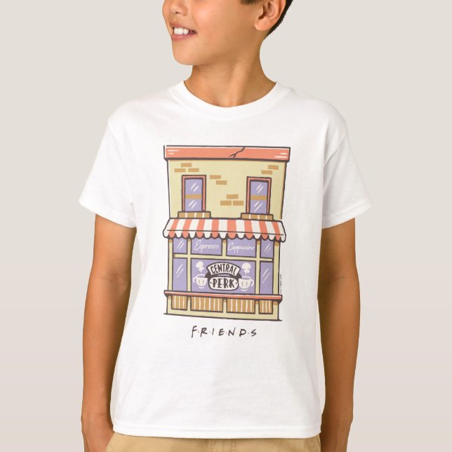 T-shirt AMIS™ | Central Perk Cartoon Coffee Shop (Devant)