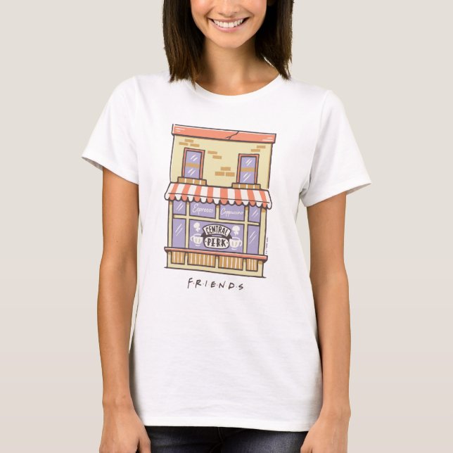T-shirt AMIS™ | Central Perk Cartoon Coffee Shop (Devant)
