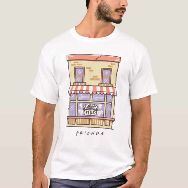 T-shirt AMIS™ | Central Perk Cartoon Coffee Shop (Devant)
