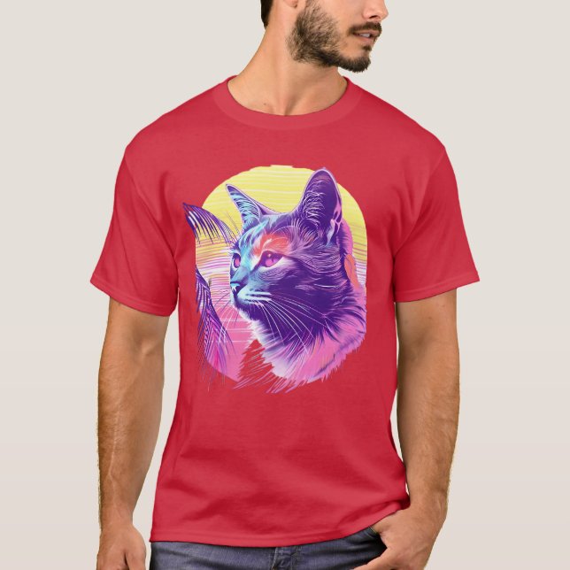 T-shirt Amis chats néotropicaux 80s (Devant)