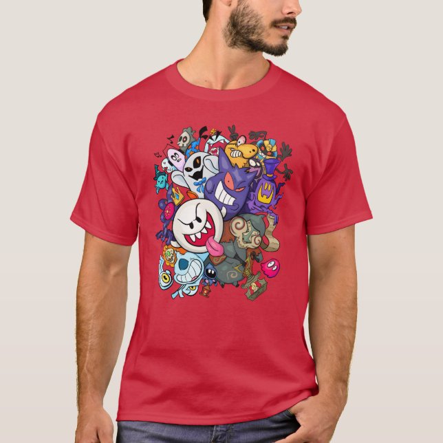 T-shirt Amis de doodle de jeu ami (Devant)
