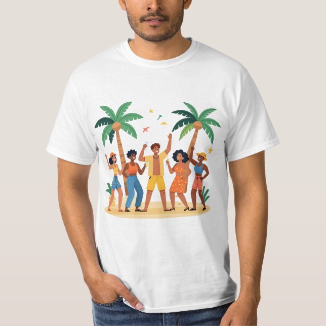 T-shirt Amis de la fête tropicale de plage Célébration d'é (Devant)
