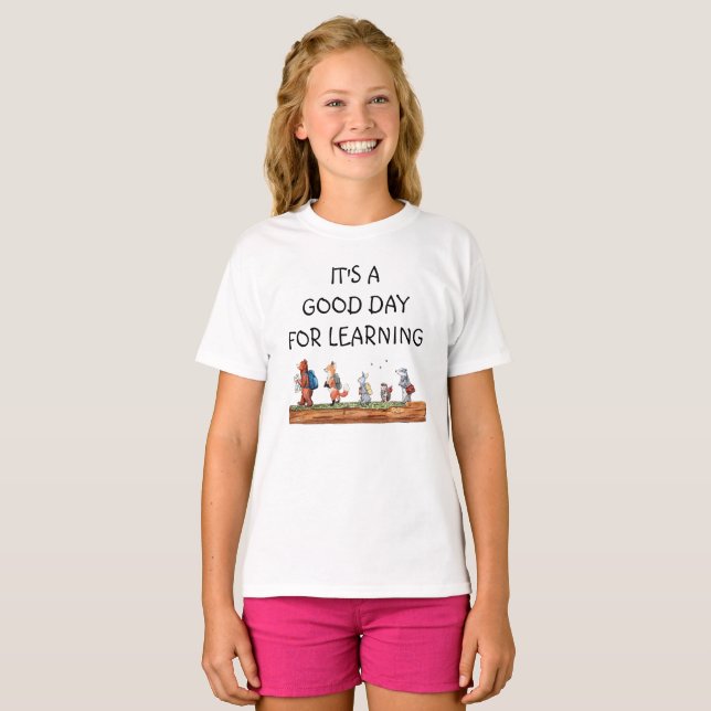 T-shirt Amis de la forêt rentrée des classes aquarelle  (Devant entier)