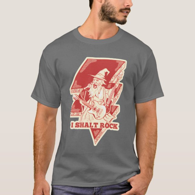 T-shirt Amis de l'illustration de guitare Rock Wizard (Devant)