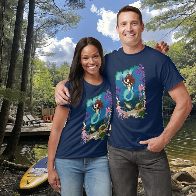 T-shirt Amis de l'Imaginaire bleu Sirène (Créateur téléchargé)