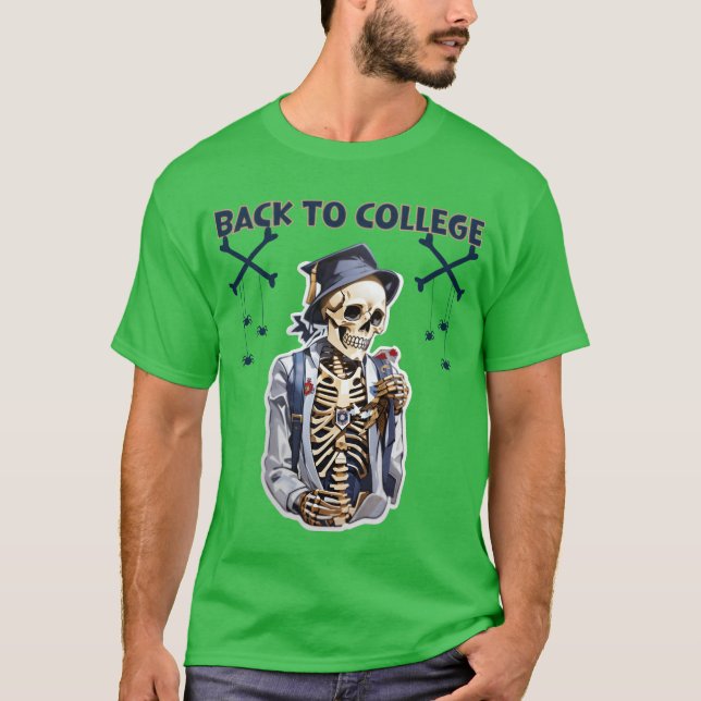 T-shirt amis de l'universitaire squelette (Devant)