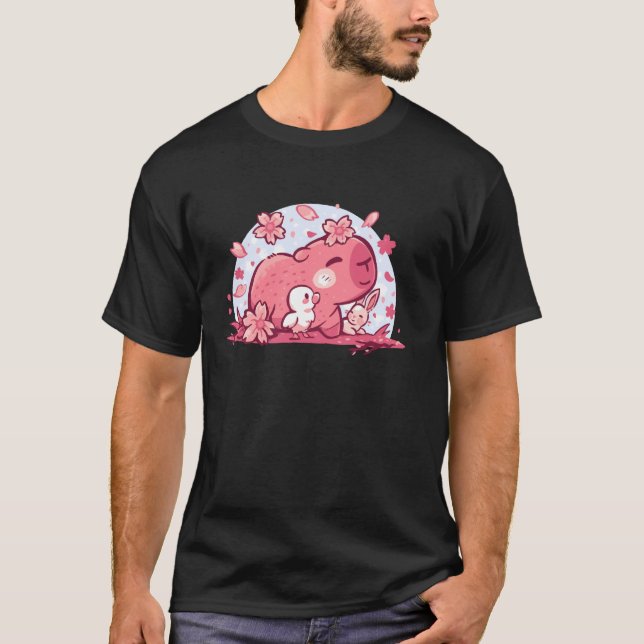 T-shirt Amis de printemps rose (Devant)