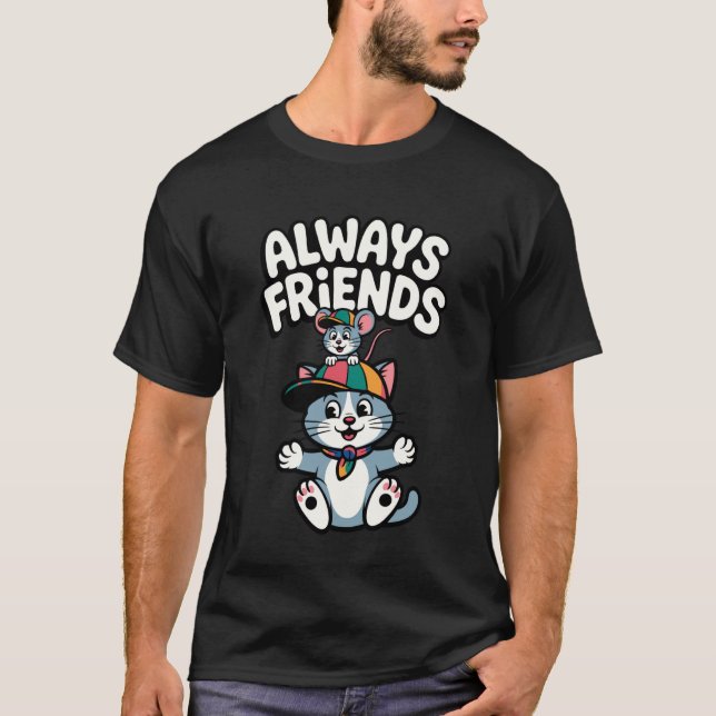 T-shirt Amis du chat et de la souris à manches longues (Devant)