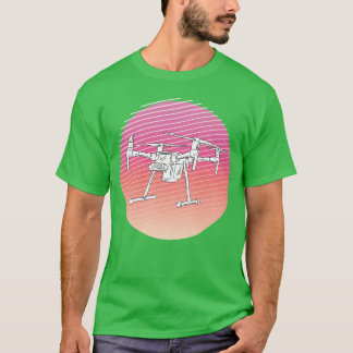 T-shirt Amis du drone rétro des années 90 au coucher du so