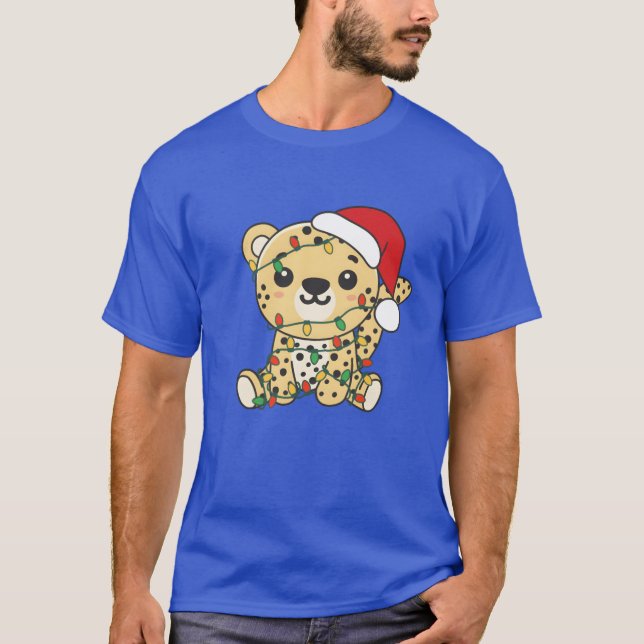 T-shirt Amis du léopard Noël Animaux d'hiver léopard (Devant)