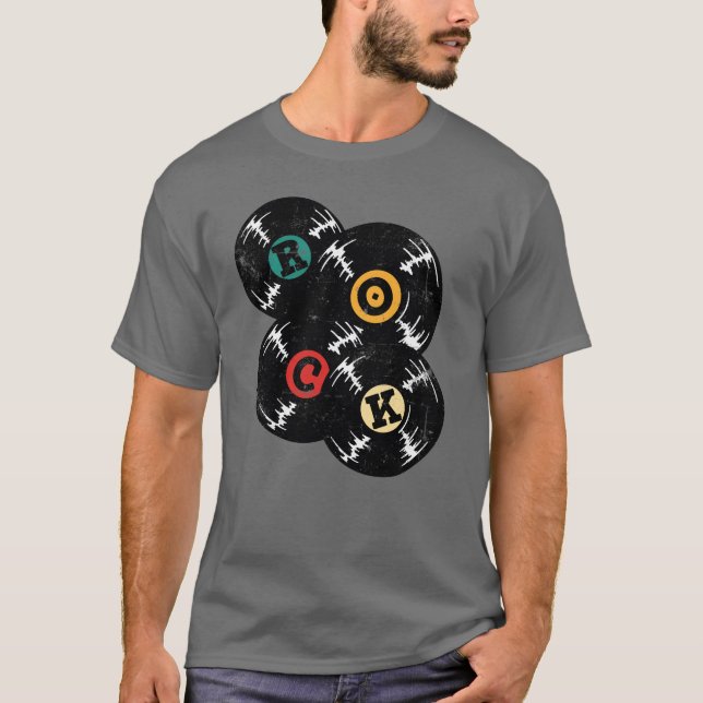 T-shirt Amis du vinyle de musique rock (Devant)