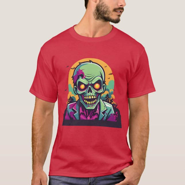 T-shirt amis effrayants de zombie (Devant)