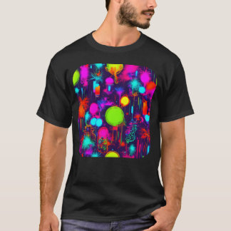 T-shirt Amis électro néon vintage couleur lueur fête