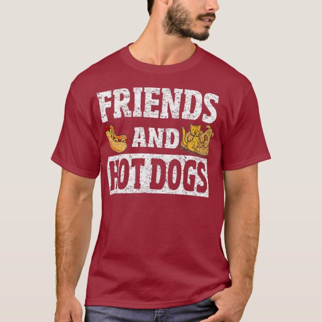 T-shirt Amis et chiens chauds Funny Hot Dog Amis Tee (Devant)