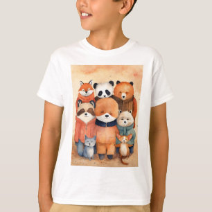 T-shirt amis heureux qui bouddoulent le tee-shirt enfant