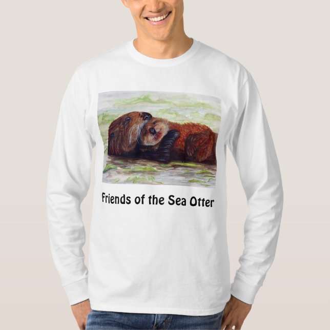 T-shirt Amis hommes de chemise de douille de loutre de mer (Devant)