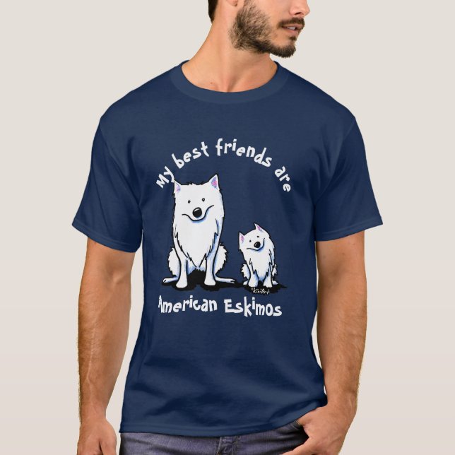 T-shirt Amis KiniArt American Eskimo (Devant)