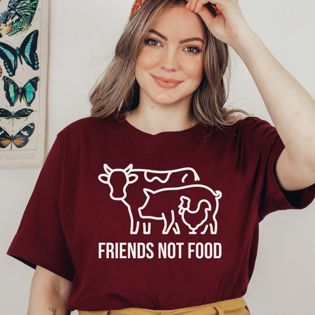 T-shirt Amis mignons Pas Nourriture, Végétarien, Végétarie (Créateur téléchargé)