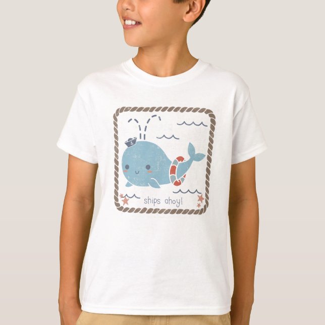 T-shirt Amis nautiques - Baleine (Devant)