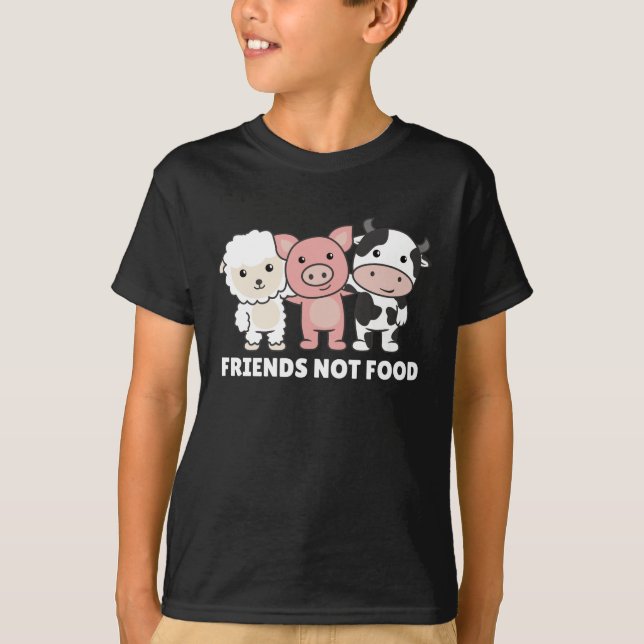 T-shirt Amis pas de nourriture Végétal mouton Vache de por (Devant)