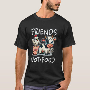 T-shirt Amis Pas Nourriture Drôle Végétalien Végétarien Mi