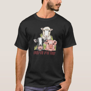 T-shirt Amis Pas Nourriture Libération Animale Bétail Végé