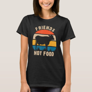 T-shirt Amis Pas Nourriture Vache Végétalien Végétarien Mi