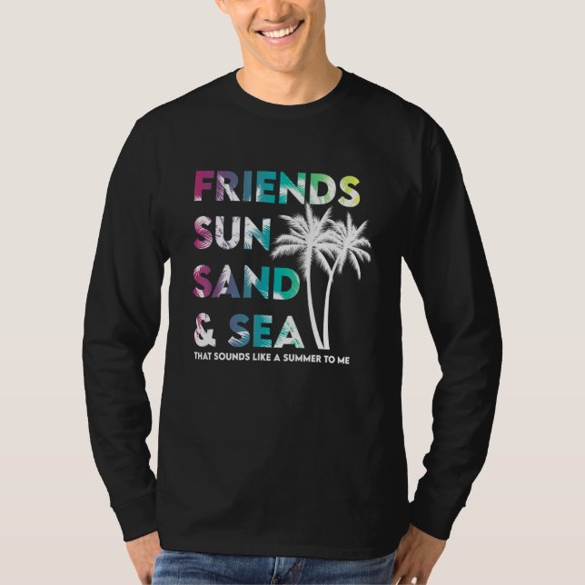 T-shirt amis soleil et mer Vacances d'été Famille 1 (Devant)