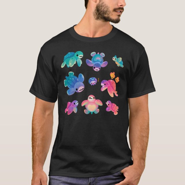 T-shirt Amis tortues de mer rétro (Devant)