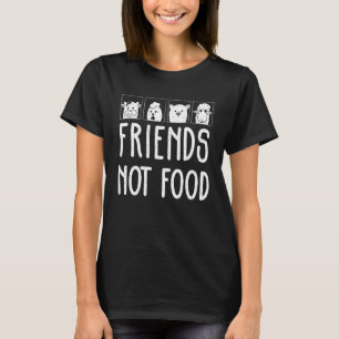 T-shirt Amis véganes pas nourriture cochon vache poulet an