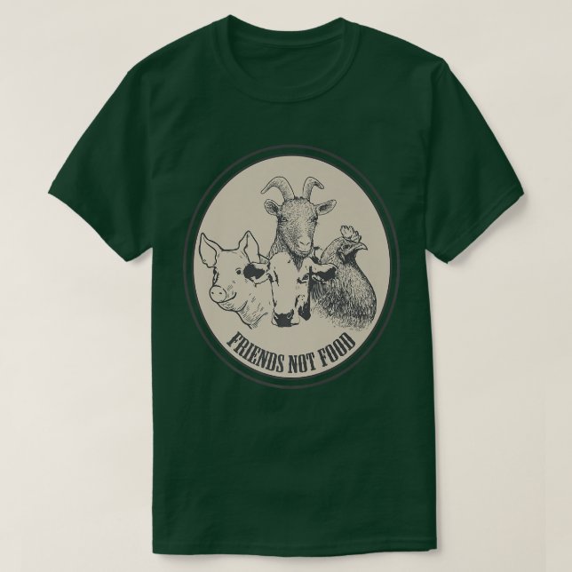 T-shirt Amis végétariens Pas de nourriture Végétarien Chèv (Design devant)