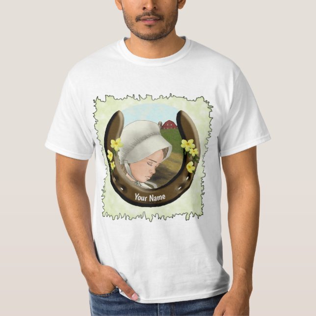 T-shirt Amish Girl Horseshoe (Devant)