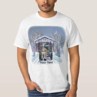 T-shirt Amish Winter Covered Bridge 