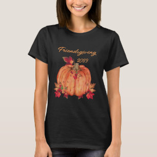 T-shirt Amitié Automne Orange Citrouilles Feuilles automna